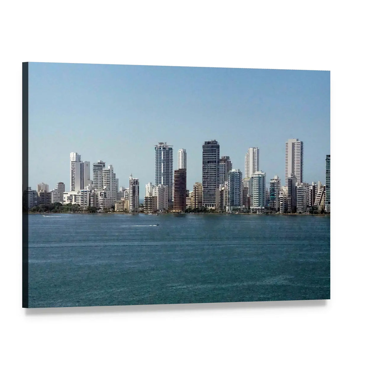 Cartagena New City Skyline Canvas Wall Art, single panel gallery wrapped canvas, angled product view