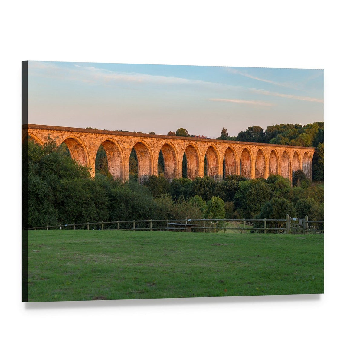 Cefn Mawr Viaduct at Golden Hour Canvas Wall Art, single panel gallery wrapped canvas, angled product view