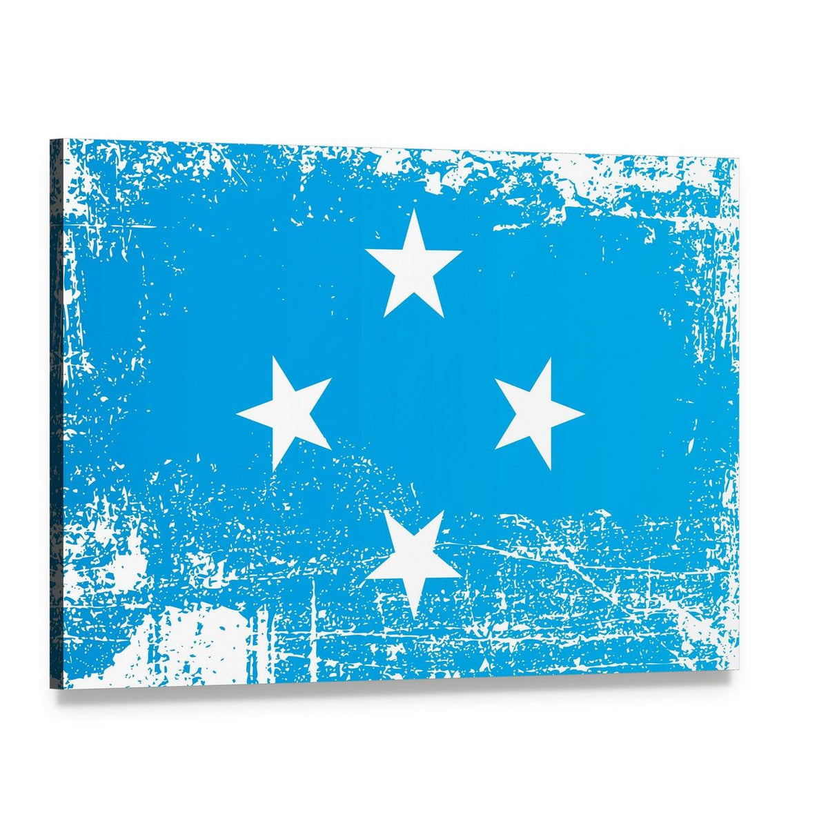 Federated States of Micronesia Flag Canvas Wall Art, single panel gallery wrapped canvas, angled product view