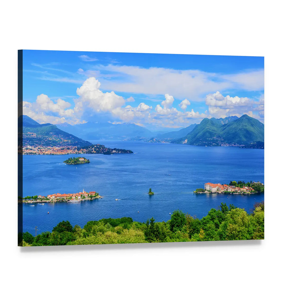 Lago Maggiore Lake In Italy Canvas Wall Art, single panel gallery wrapped canvas, angled product view