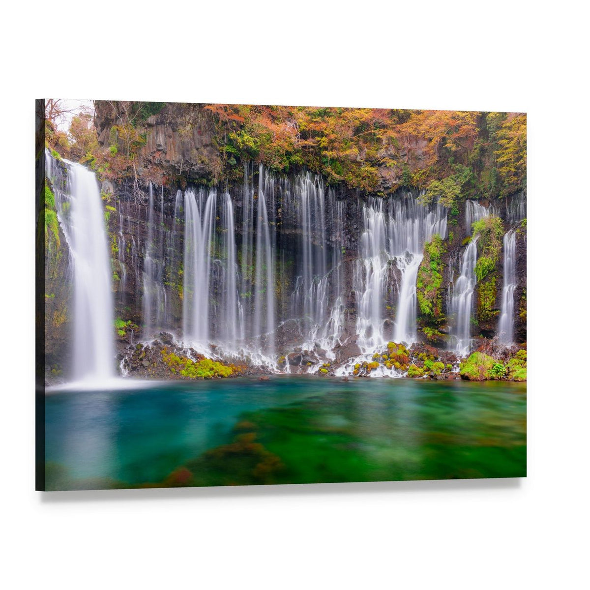 Shiraito Waterfalls Canvas Wall Art, single panel gallery wrapped canvas, angled product view