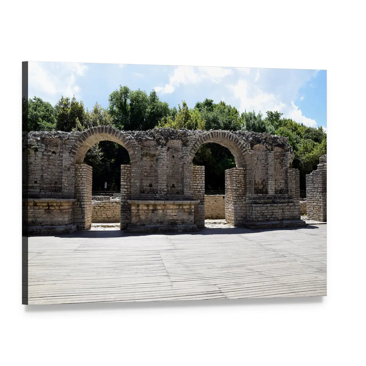 Ruins of Buthrotum in Albania Canvas Wall Art, single panel gallery wrapped canvas, angled product view