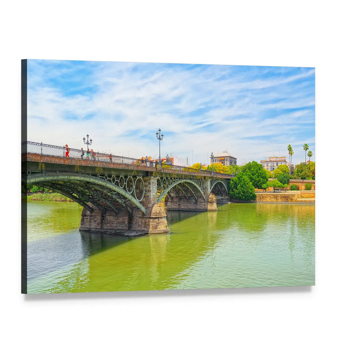 Bridge of Isabel Ii Canvas Wall Art, single panel gallery wrapped canvas, angled product view