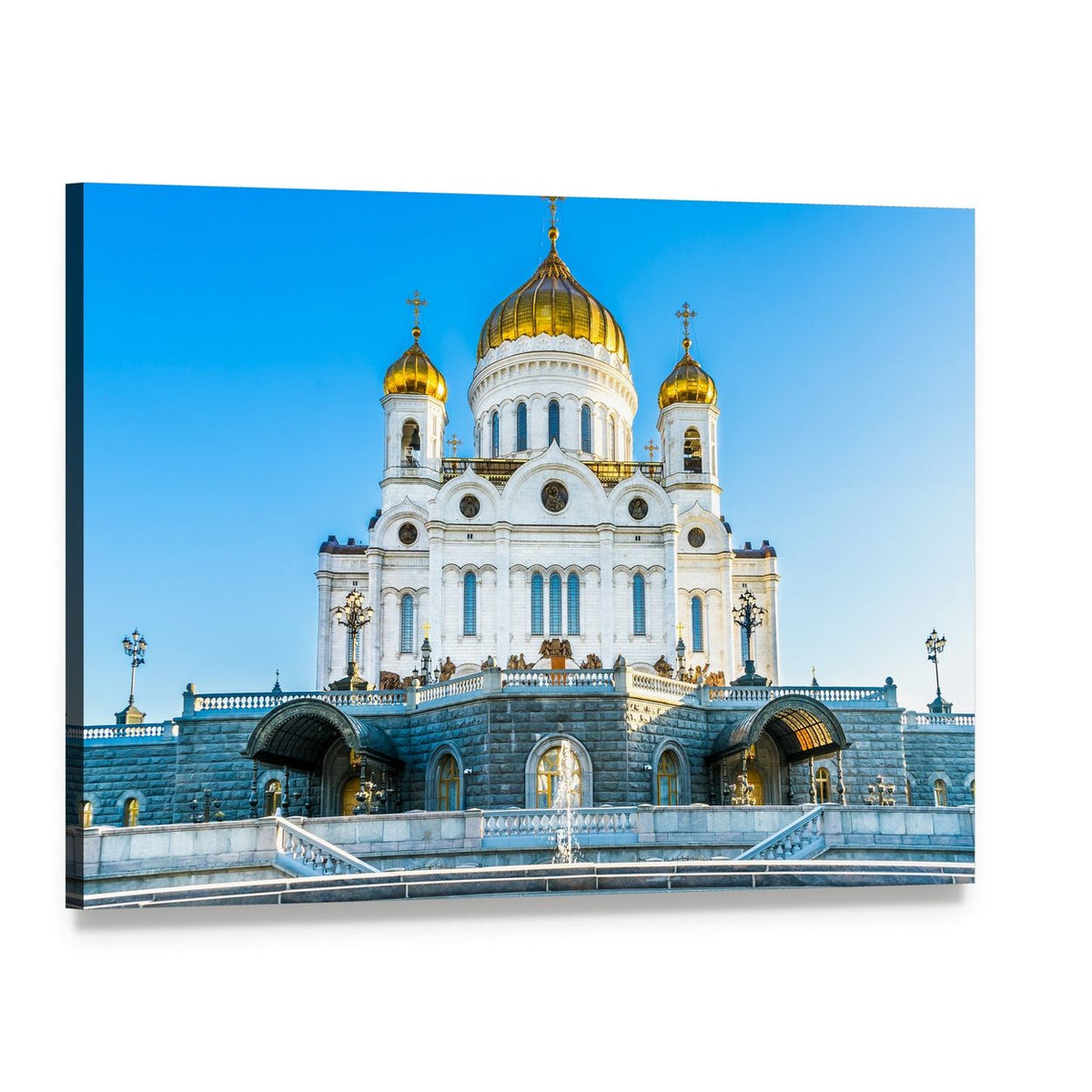 Cathedral of Christ Savior, Moscow Canvas Wall Art, single panel gallery wrapped canvas, angled product view