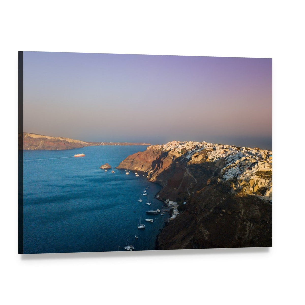 Oia Sunset, Santorini Canvas Wall Art, single panel gallery wrapped canvas, angled product view