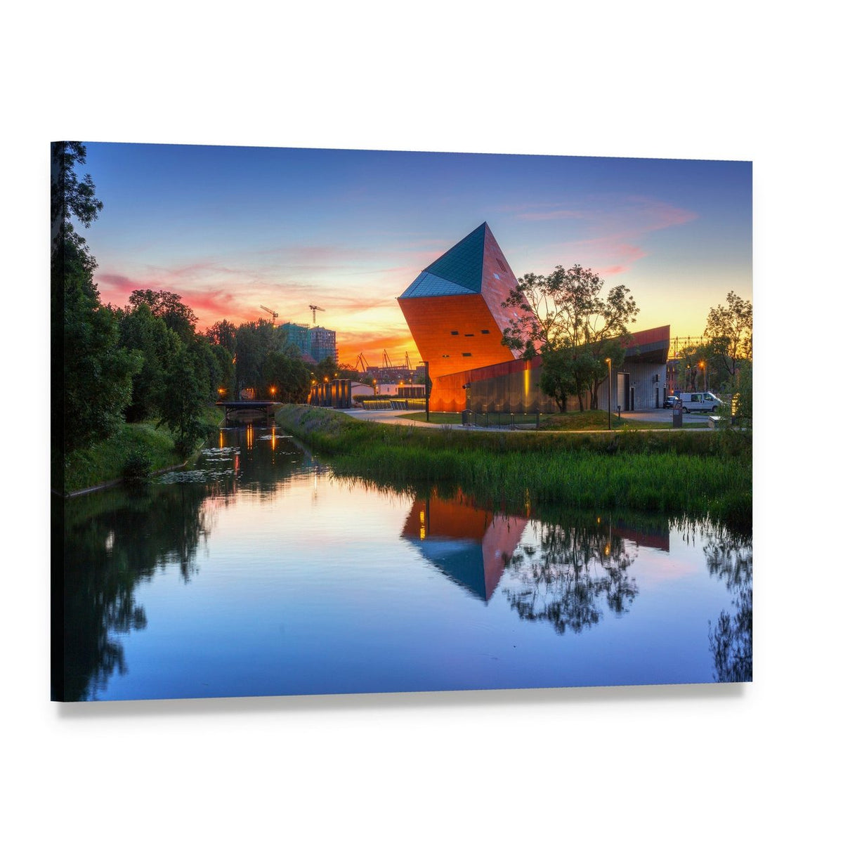 Museum of the Second World War Canvas Wall Art, single panel gallery wrapped canvas, angled product view