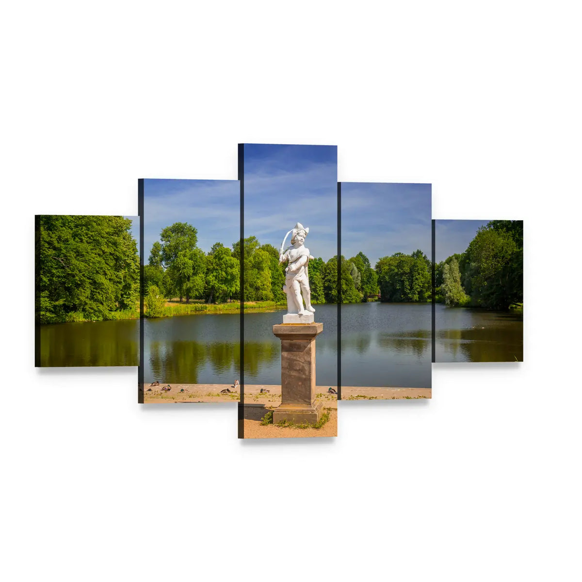 Gardens of Charlottenburg, Berlin Canvas Wall Art, 5 panel 5 Star layout gallery wrapped canvas set, angled product view