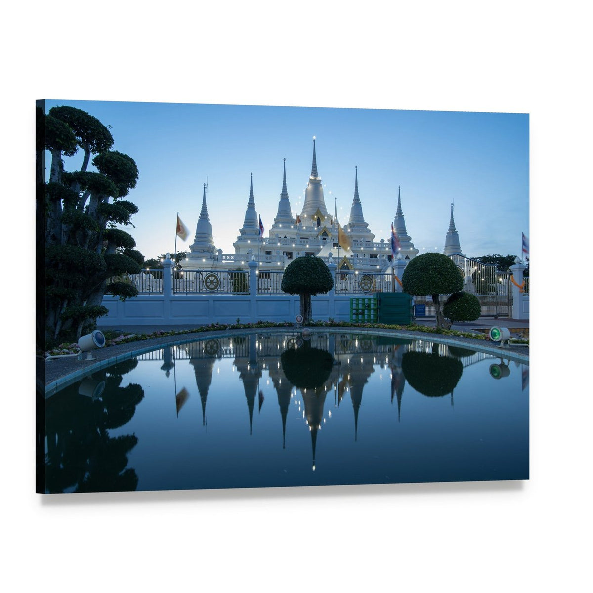 Asokaram Temple Canvas Wall Art, single panel gallery wrapped canvas, angled product view
