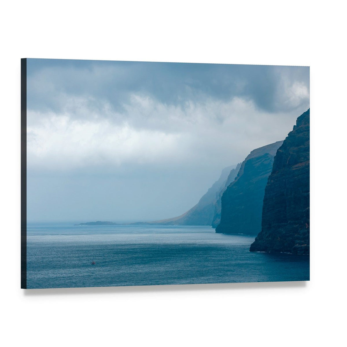 Cloudy Cliffs of Los Gigantes Canvas Wall Art, single panel gallery wrapped canvas, angled product view