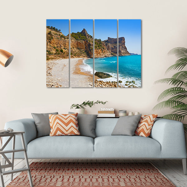 Cala Del Moraig Beach Canvas Wall Art-4 Horizontal-Gallery Wrap-34" x 24"-Tiaracle