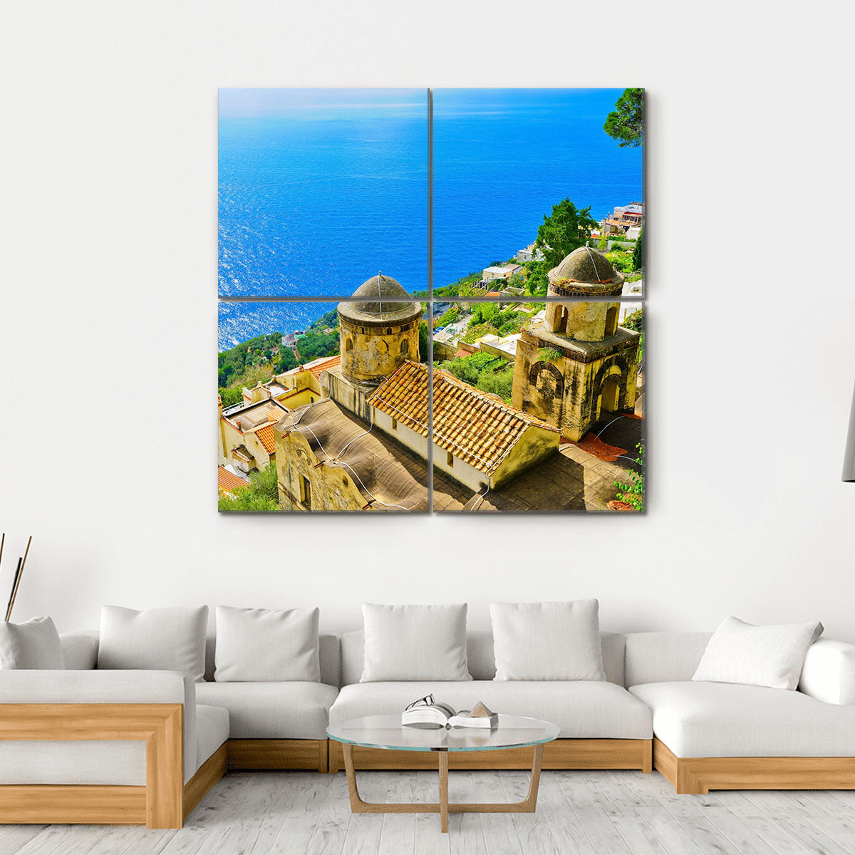 Amalfi Coast From Revello Village Canvas Wall Art-4 Square-Gallery Wrap-17" x 17"-Tiaracle