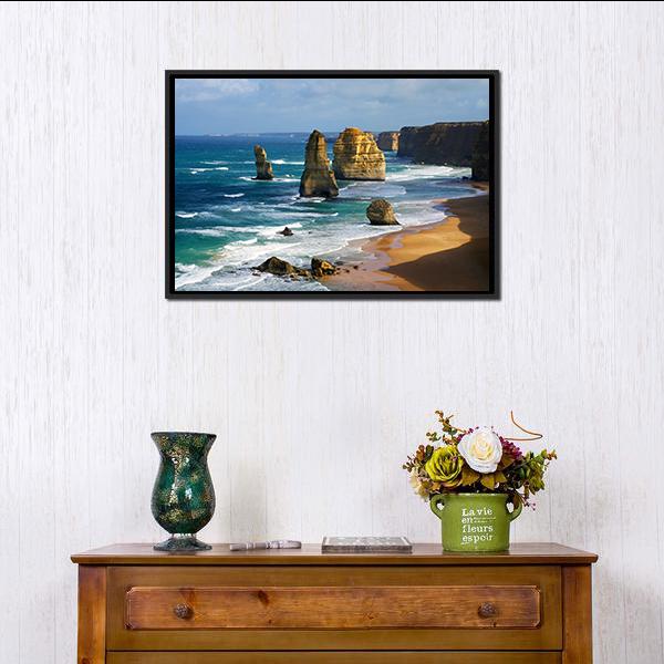 12 Apostles In Australia Canvas Wall Art-5 Horizontal-Gallery Wrap-22" x 12"-Tiaracle