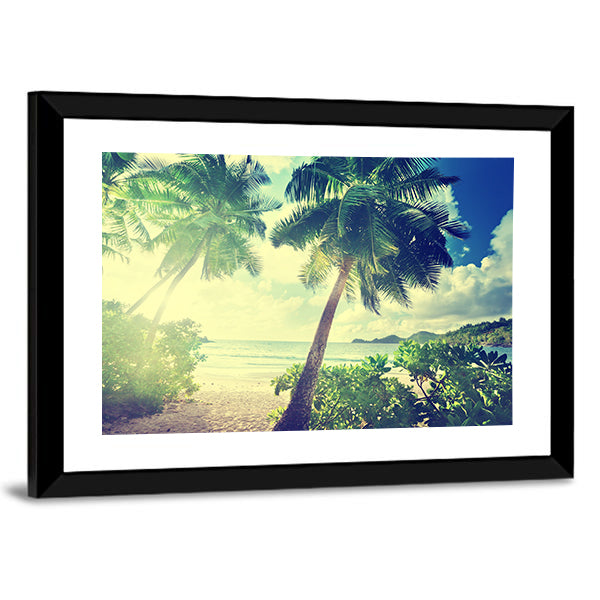 Takamaka Beach Sunset Canvas Wall Art