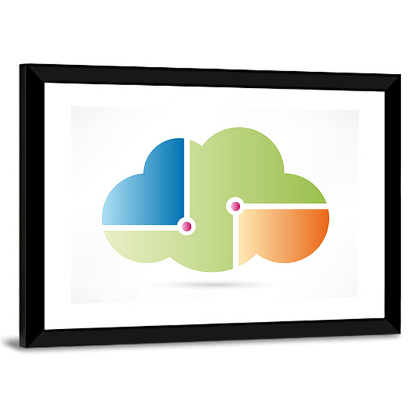 Four-quadrant Cloud Computing Icon Canvas Wall Art