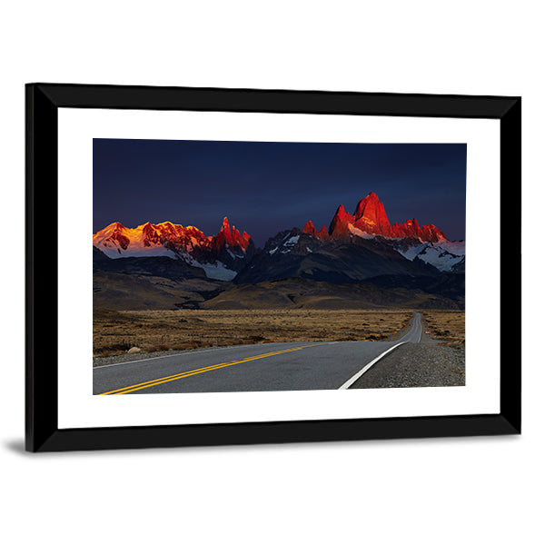 Mount Fitz Roy At Sunrise Canvas Wall Art-1 Piece-Framed Print-20" x 16"-Tiaracle