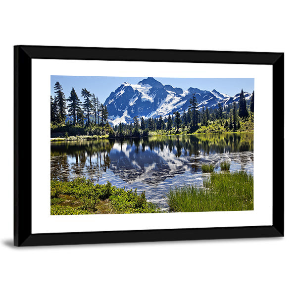 Mount Shuksan Canvas Wall Art-1 Piece-Framed Print-20" x 16"-Tiaracle