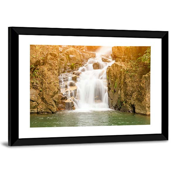 Namtok Phlio Waterfall Canvas Wall Art-1 Piece-Framed Print-20" x 16"-Tiaracle