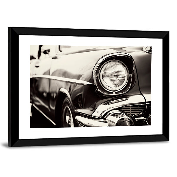 Classic Car Headlight Canvas Wall Art-3 Horizontal-Gallery Wrap-25" x 16"-Tiaracle