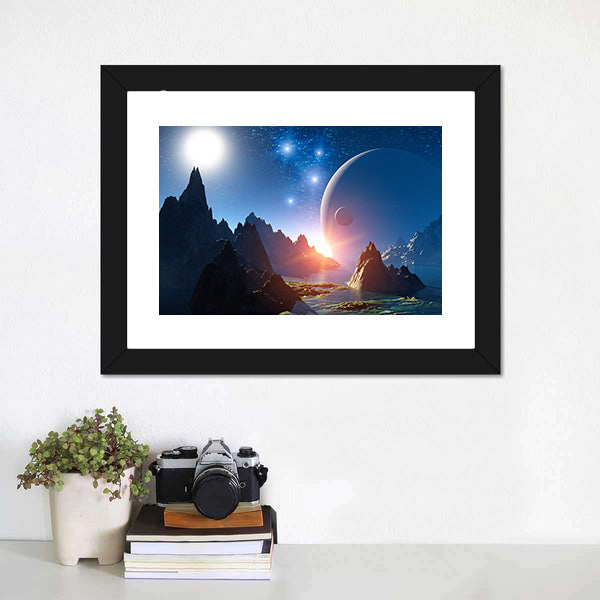 3D Fantasy Landscape Canvas Wall Art-3 Horizontal-Gallery Wrap-25" x 16"-Tiaracle