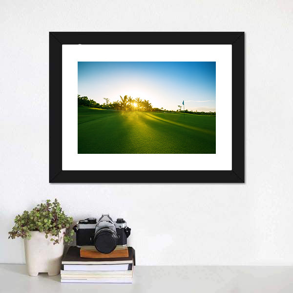 Countryside Golf Course at Sunrise Canvas Wall Art