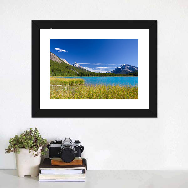 Jasper National Park Lake and Mountains Canvas Wall Art