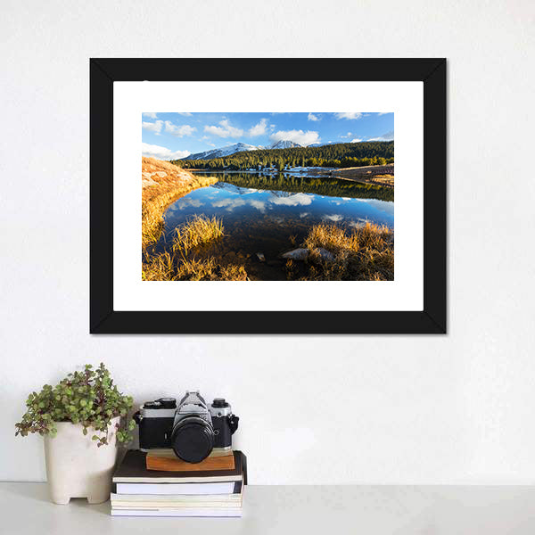 Colorado Rocky Mountain Lake Reflection Canvas Wall Art