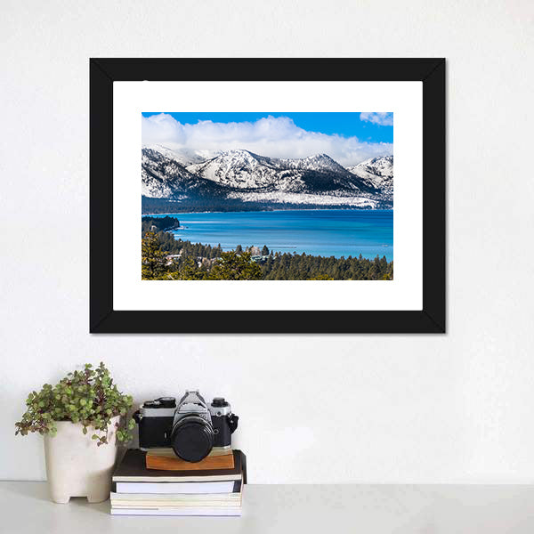 Lake Tahoe Snow-capped Sierra Peaks Canvas Wall Art