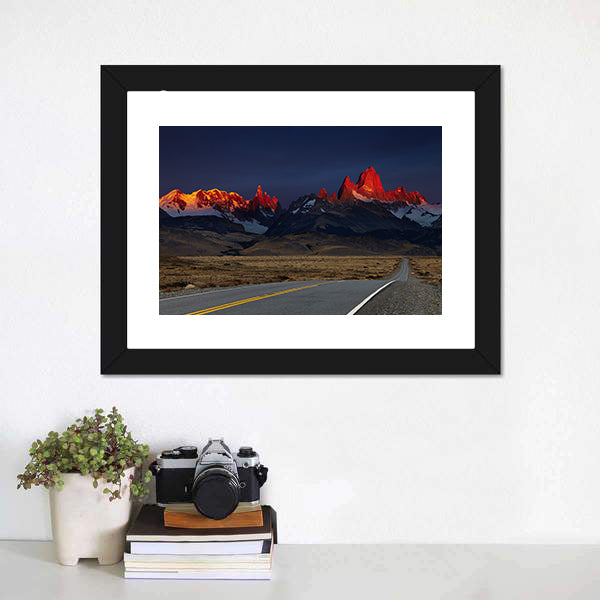 Mount Fitz Roy At Sunrise Canvas Wall Art-5 Horizontal-Gallery Wrap-22" x 12"-Tiaracle