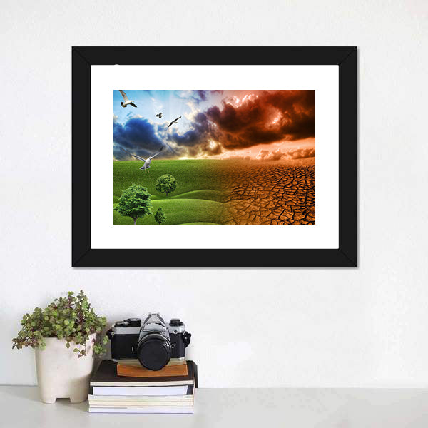 Nature Contrast in Global Warming Canvas Wall Art