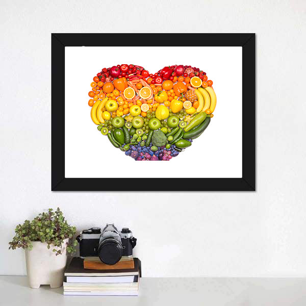 Heart Of Fruits And Vegetables Canvas Wall Art-5 Horizontal-Gallery Wrap-22" x 12"-Tiaracle