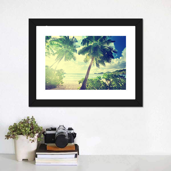 Takamaka Beach Sunset Canvas Wall Art