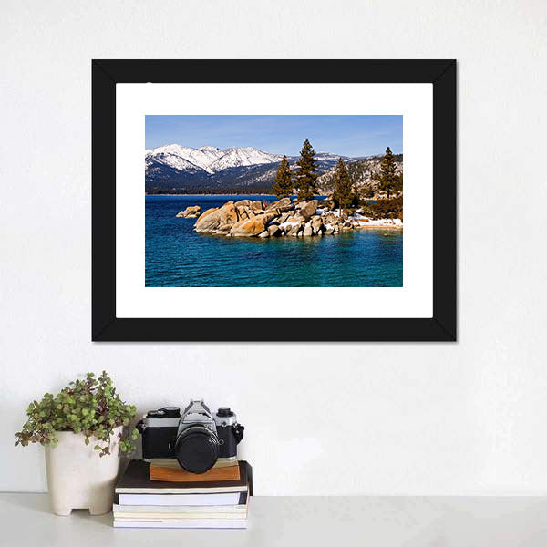 Lake Tahoe In Winter Canvas Wall Art-5 Horizontal-Gallery Wrap-22" x 12"-Tiaracle