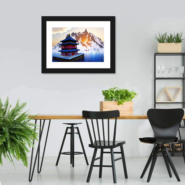 Buddhist Shrine In Bhutan Canvas Wall Art-5 Horizontal-Gallery Wrap-22" x 12"-Tiaracle