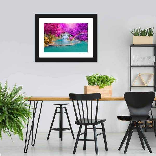 Erawan Waterfall Canvas Wall Art-5 Horizontal-Gallery Wrap-22" x 12"-Tiaracle