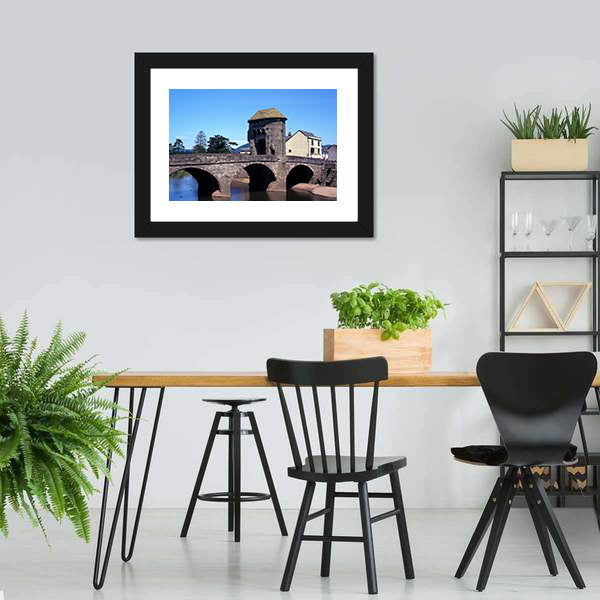 Monnow Bridge & Gatehouse Canvas Wall Art-5 Horizontal-Gallery Wrap-22" x 12"-Tiaracle