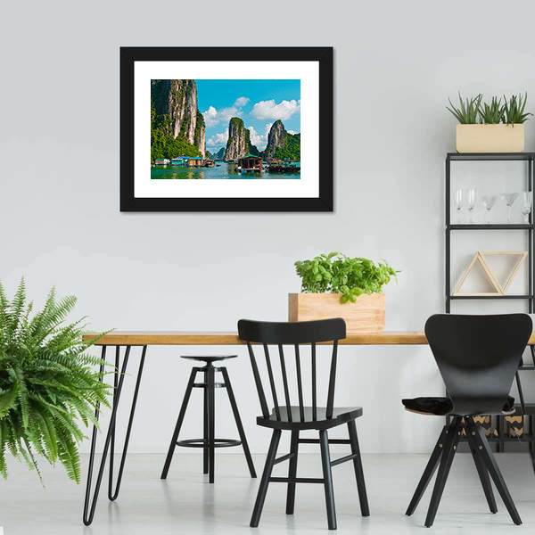 Floating Fishing Village Canvas Wall Art