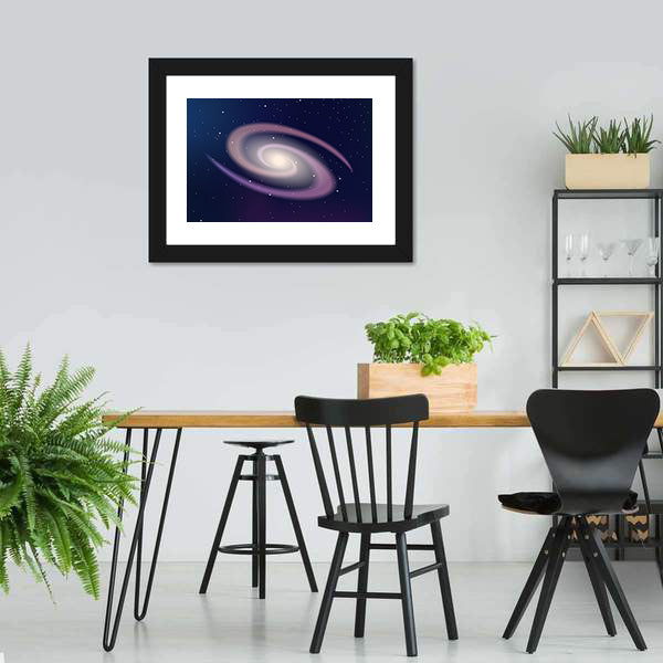 Dark Sky Reflecting Galaxy And Stars Canvas Wall Art-5 Horizontal-Gallery Wrap-22" x 12"-Tiaracle