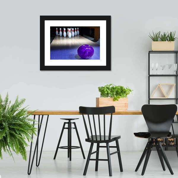 Bowling Ball And Pins Canvas Wall Art