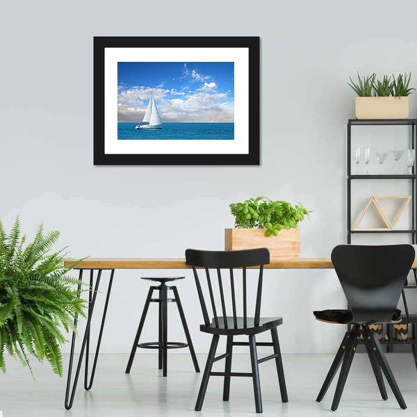 Modern Sail Boat Canvas Wall Art-5 Horizontal-Gallery Wrap-22" x 12"-Tiaracle