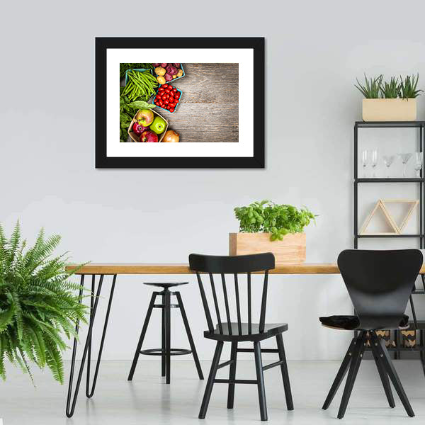 Fruits & Vegetables Canvas Wall Art-5 Horizontal-Gallery Wrap-22" x 12"-Tiaracle