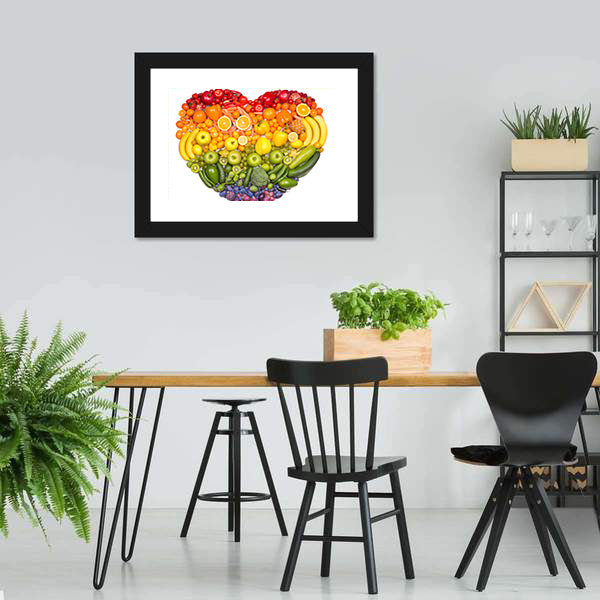 Heart Of Fruits And Vegetables Canvas Wall Art-5 Horizontal-Gallery Wrap-22" x 12"-Tiaracle