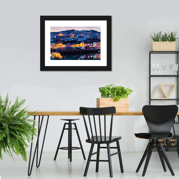 Brixham Harbour at Sunset Canvas Wall Art