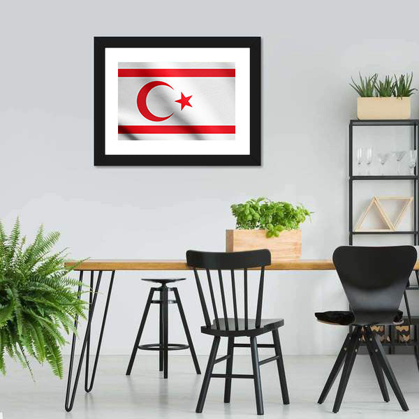 Northern Cyprus Flag Canvas Wall Art-5 Horizontal-Gallery Wrap-22" x 12"-Tiaracle