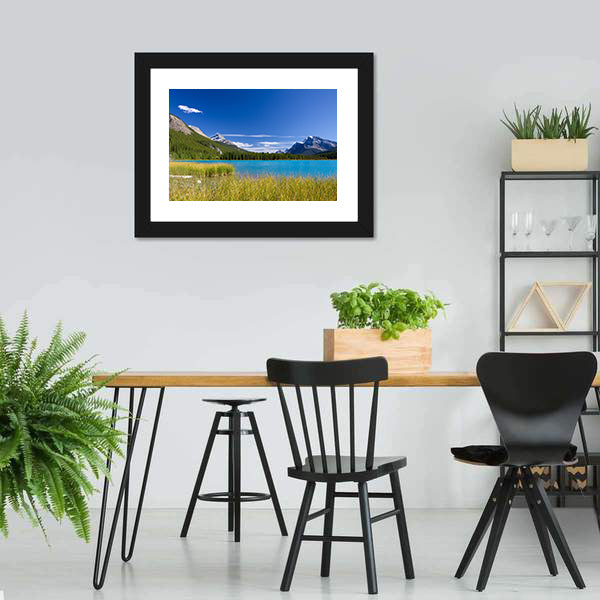 Jasper National Park Lake and Mountains Canvas Wall Art