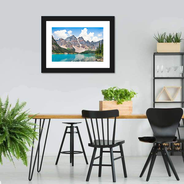 Famous Moraine Lake Canvas Wall Art-5 Horizontal-Gallery Wrap-22" x 12"-Tiaracle