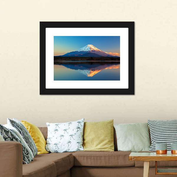 Mount Fuji & Lake Shoji Canvas Wall Art-5 Horizontal-Gallery Wrap-22" x 12"-Tiaracle