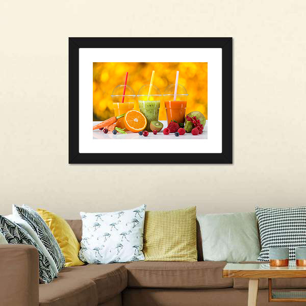 Fresh Juice Mix Fruit Canvas Wall Art