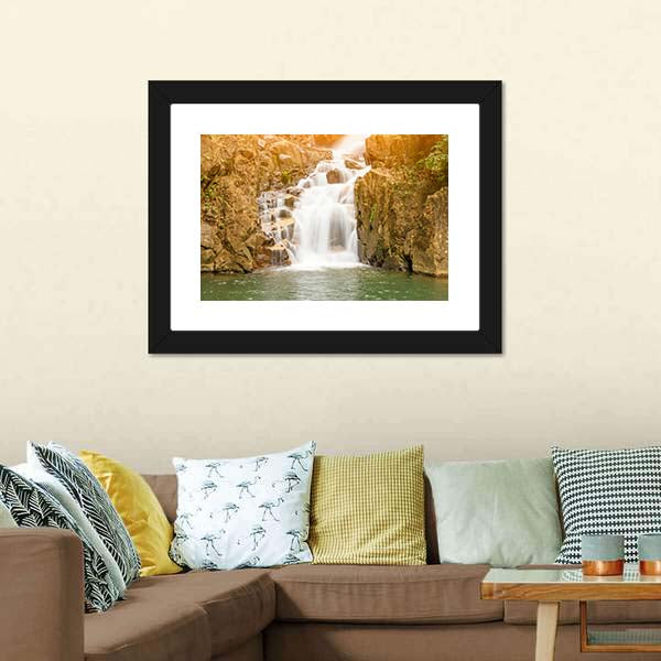 Namtok Phlio Waterfall Canvas Wall Art-5 Horizontal-Gallery Wrap-22" x 12"-Tiaracle