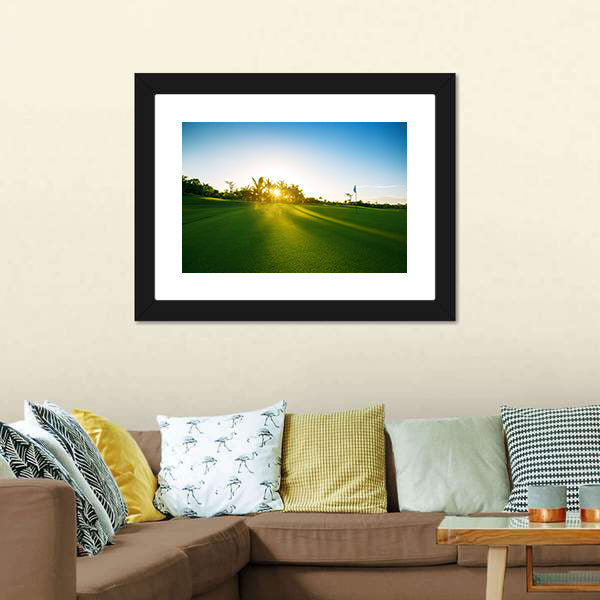 Countryside Golf Course at Sunrise Canvas Wall Art