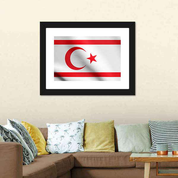 Northern Cyprus Flag Canvas Wall Art-5 Horizontal-Gallery Wrap-22" x 12"-Tiaracle